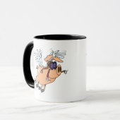 おもしろい飛んでいる豚チラシ マグカップ (正面左)