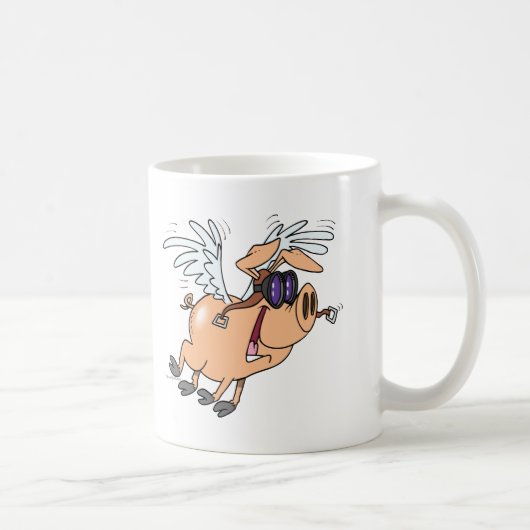 おもしろい飛んでいる豚チラシ マグカップ (右)