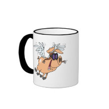 おもしろい飛んでいる豚チラシ