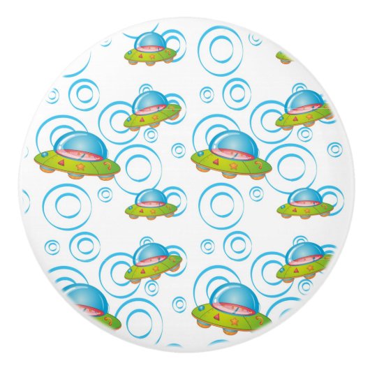 おもしろい飛んでいるUFO セラミックノブ (正面)