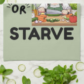 おもしろい食べか飢え キッチンタオル (折り畳み)