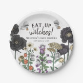 おもしろい食べウィッチのハロウィーン赤ちゃんシャワー ペーパープレート (正面)