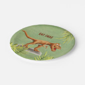 おもしろい食べケーキグリーナリーTレックス子パーティー ペーパープレート (アングル)