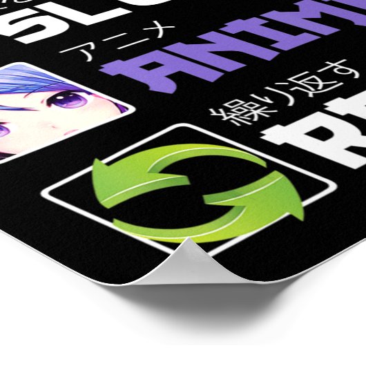 おもしろい食べスリーアニメREPEAT日本マンガギフト ポスター (角)