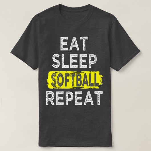 おもしろい食べスリープソフトボールR Tシャツ (デザイン正面)