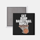 おもしろい食べスリープバスケットボール中継スポーツコーチプレー マグネット (正面/裏面)