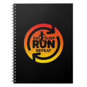 おもしろい食べスリー走プの夕日を黒に戻す ノートブック (正面)