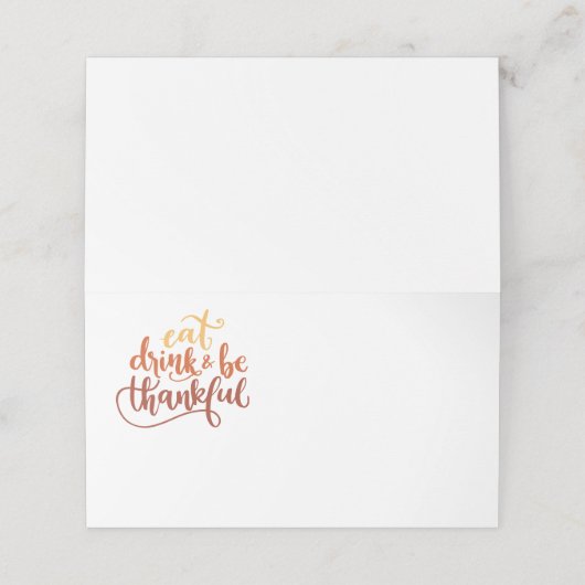 おもしろい食べドリンクと感謝の気持ち プレイスカード (外部開封)