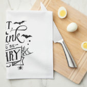 おもしろい食べ可愛いドリンクは怖いこうもりハロウィン キッチンタオル (四つ折り)