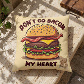 おもしろい食べ物パロディベーコン好きチーズバーガー クッション