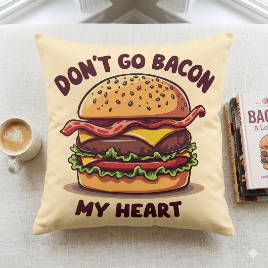 おもしろい食べ物パロディベーコン好きチーズバーガー クッション