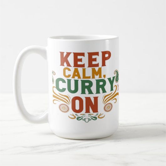 おもしろい食べ物マグ保- Calm & Spice On コーヒーマグカップ (左)