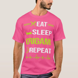 おもしろい食べ眠り折り紙 Tシャツ