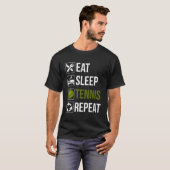 おもしろい食べ睡眠テニス Tシャツ (正面フル)