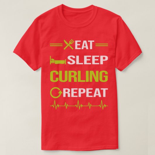 おもしろい食べ睡眠繰り返し Tシャツ (デザイン正面)