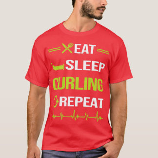 おもしろい食べ睡眠繰り返し Tシャツ