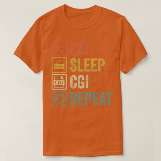 おもしろい食べsはCGIを繰り返しヴィンテージのレトロなプレゼント Tシャツ (デザイン正面)
