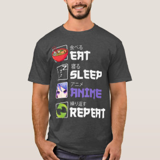 おもしろい食べSLEEP ANIME REPEAT ANIME JAPANマンガGi Tシャツ
