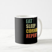 おもしろい食べSleep Cornhole Repeat コーヒーマグカップ (正面右)