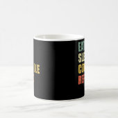おもしろい食べSleep Cornhole Repeat コーヒーマグカップ (中央)