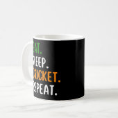 おもしろい食べSleep Cricket Repeat コーヒーマグカップ (正面左)