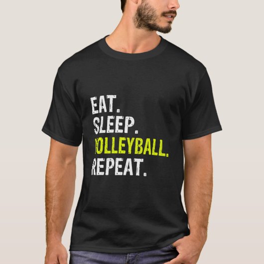 おもしろい食べSleep Volleyball Repeat Gift Tシャツ (正面)