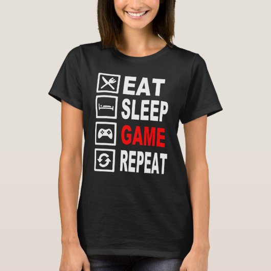 おもしろい食べTシャツのスリープ Tシャツ (正面)