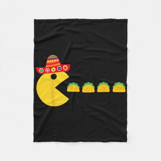おもしろい食べTacos Fiesta Cinco De Mayo Mexican Me フリースブランケット (正面)