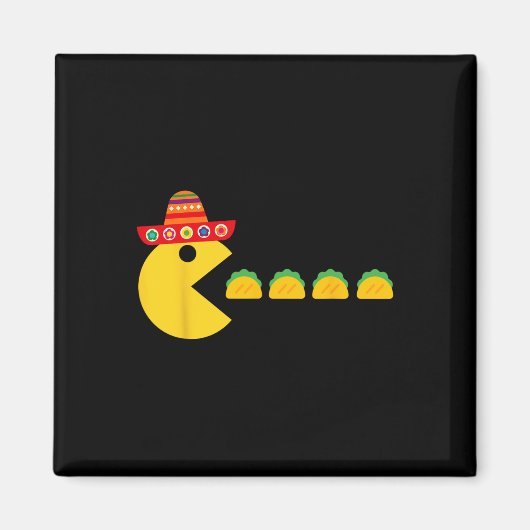 おもしろい食べTacos Fiesta Cinco De Mayo Mexican Me マグネット (正面)