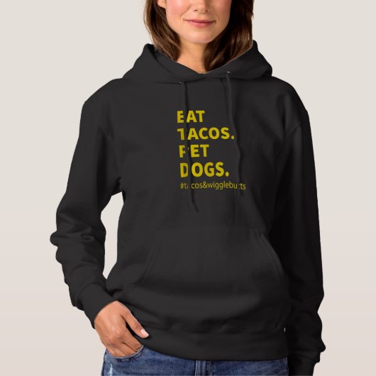 おもしろい食べTacos Pet Dogs tacos wiggglebuttsヴィンテージ パーカ (正面)