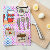 おもしろい食品パターン キッチンタオル (四つ折り)