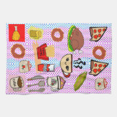 おもしろい食品パターン キッチンタオル (横)