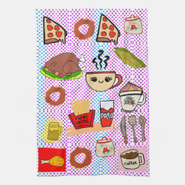 おもしろい食品パターン キッチンタオル