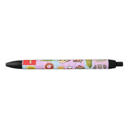 おもしろい食品パターン 黒ボールペン