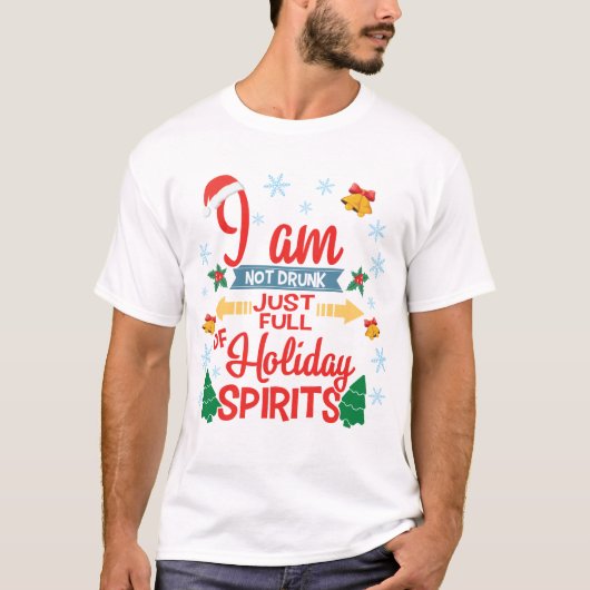 おもしろい飲はクリスマス精神に満たない Tシャツ (正面)
