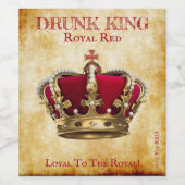 おもしろい飲キングレッドワインラベル！ ワインラベル (シングルラベル)