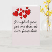 おもしろい飲ユーモア記念日バレンタインデー カード (黄色い花)