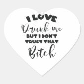 おもしろい飲引用文女性ワインパーティー恋人ギフト ハートシール (正面)