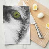 おもしろい飼い猫 キッチンタオル (四つ折り)