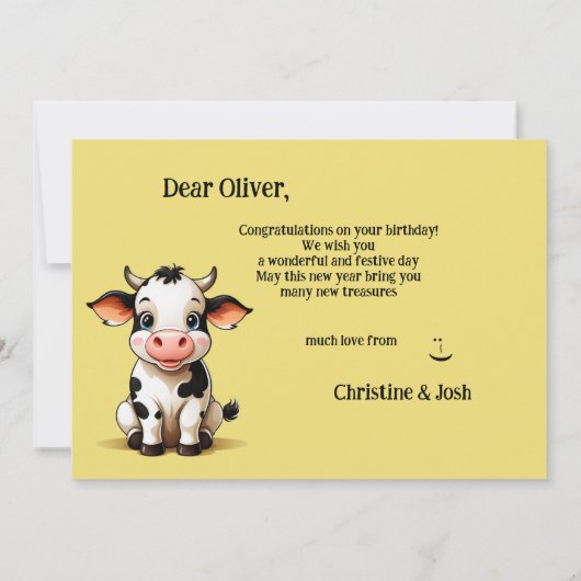 おもしろい飼育動物かわいい誕生日 カード (裏面)