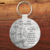 おもしろい養育海賊引用文海賊船 キーホルダー (正面)