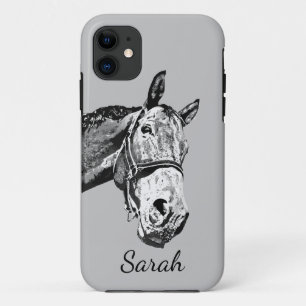おもしろい馬が動物を覗き見てカスタマイズ iPhone 11 ケース