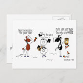 おもしろい馬と羊の雪だるま絵はがき ポストカード (正面/裏面)