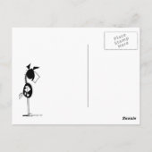 おもしろい馬と羊の雪だるま絵はがき ポストカード (裏面)