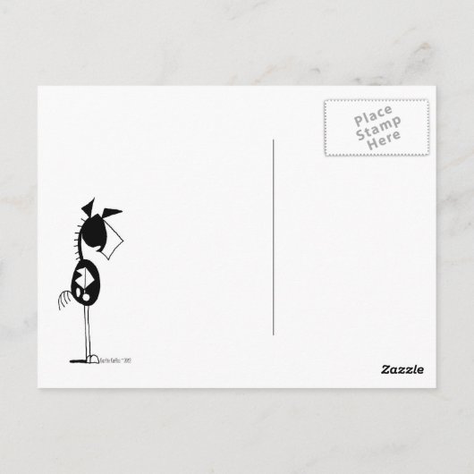 おもしろい馬と羊の雪だるま絵はがき ポストカード (裏面)