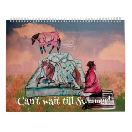 おもしろい馬のイラスト カレンダー