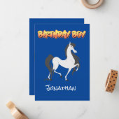 おもしろい馬の誕生日パーティー ノートカード (正面/裏面インサイチュ)