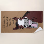 おもしろい馬は小さな引用文ユーモアよりも失速している ビーチタオル (正面)