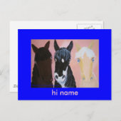 おもしろい馬カスタマイズ板 ポストカード (正面/裏面)