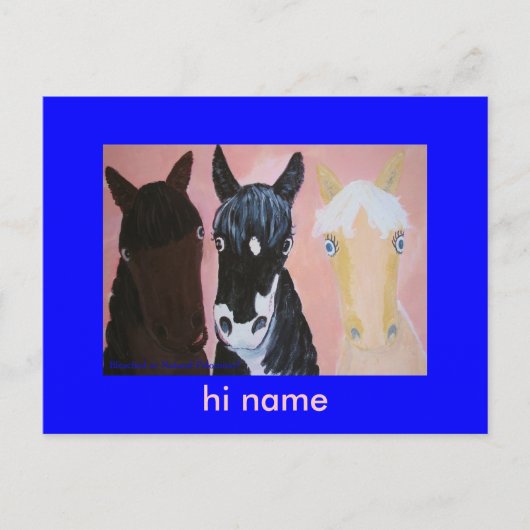 おもしろい馬カスタマイズ板 ポストカード (正面)